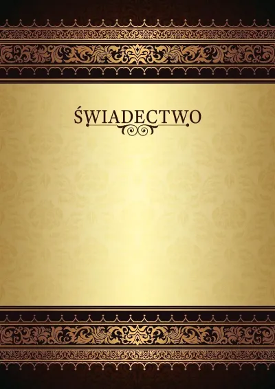 Szablon uroczystego świadectwa «Królewskie wzory»
