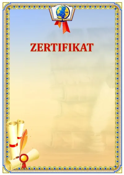 Шаблон школьной Zertifikate «Русский язык»