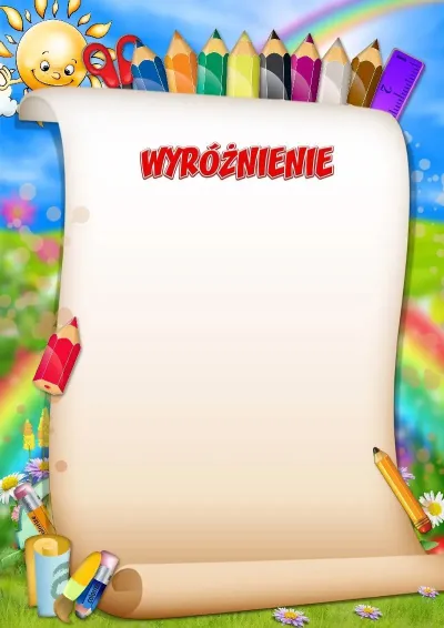 Szablon wyróżnienia «Wesołe kredki»