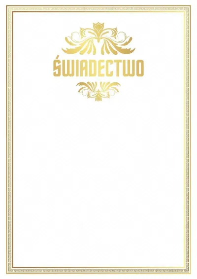 Szablon świadectwa „Złoty standard”