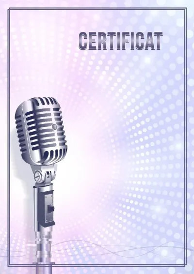 Șablon de certificat muzical «Vocea mea»
