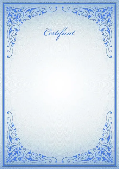 Modèle de certificat solennel «Motifs bleus»