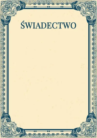 Szablon artystycznego świadectwa „Imperium”