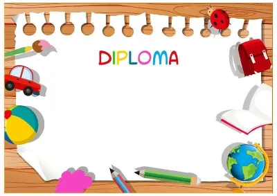 Children's diploma template 'My Favorite Kindergarten!'