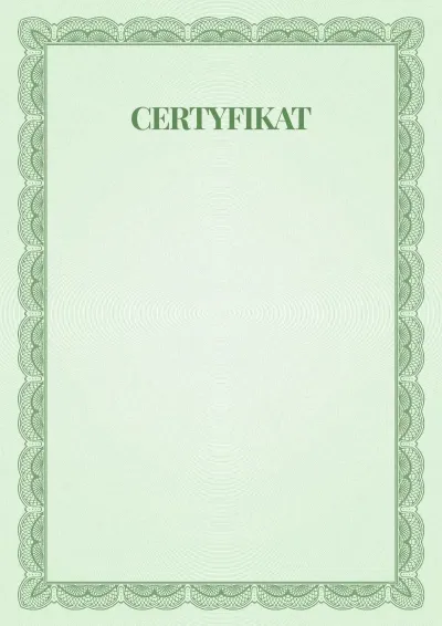 Szablon uroczystego certyfikatu nr 6