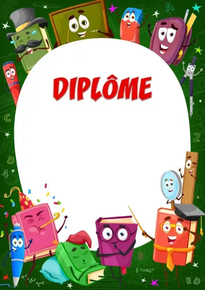 Modèle de diplôme pour enfants «Manuels amusants»