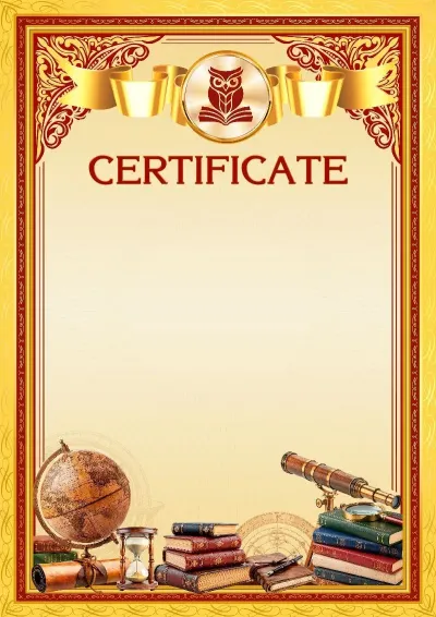 School certificate template «Peaks of Excellence»
