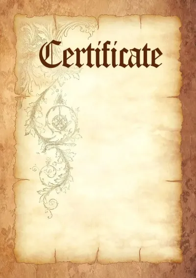 Artistic Certificate Template 'Parchment Strength'