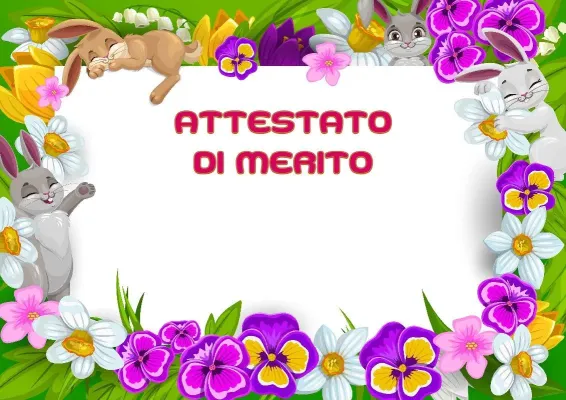 Modello di attestato «Prato primaverile»