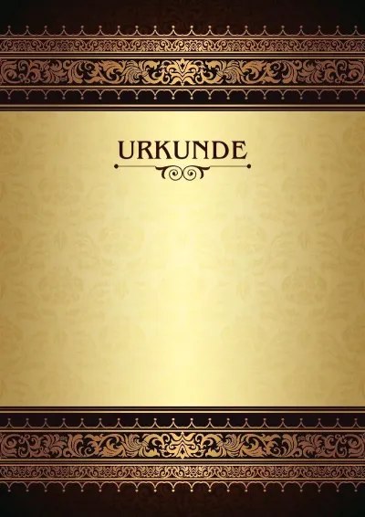 Vorlage für eine feierliche Urkunde „Königliche Muster“