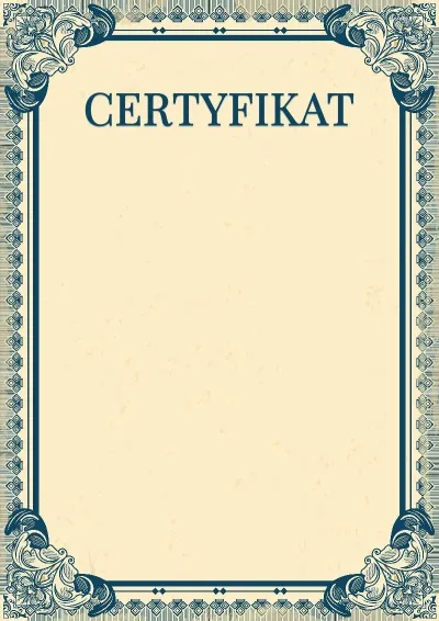 Szablon artystycznego certyfikatu „Imperium”