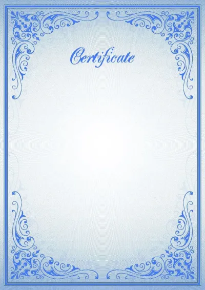 Formal certificate template 'Blue Patterns'