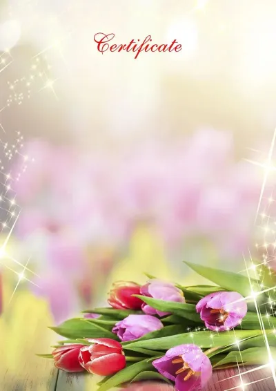 Artistic Certificate Template 'Spring Bouquet'