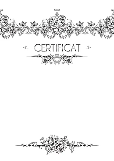 Modèle de certificat artistique « Légèreté de la brise »
