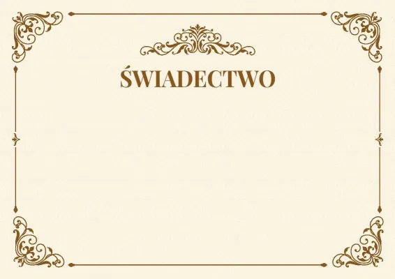 Szablon uroczystego świadectwa „Kamień milowy”