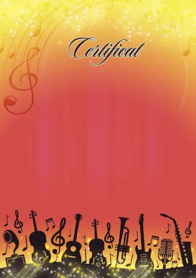 Șablon de certificat muzical „Sunet suculent”