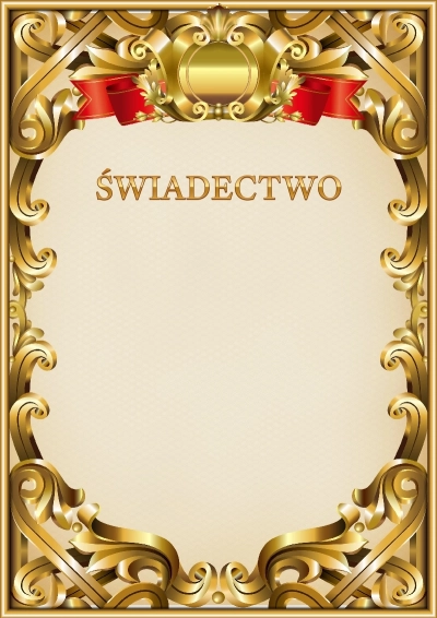 Szablon oficjalnego świadectwa nr 8