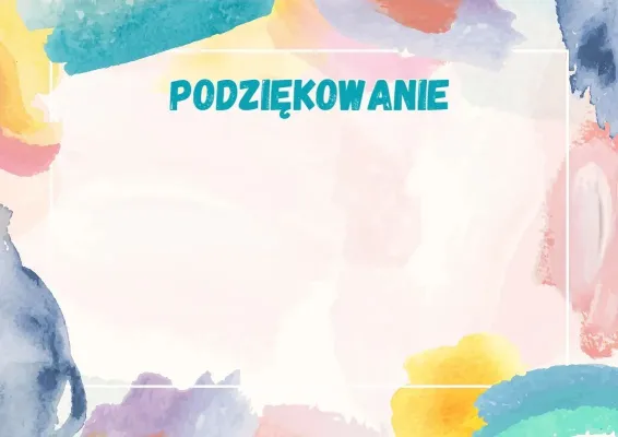 Szablon podziękowania „Akwarelowa fantazja”