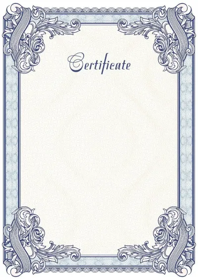 Formal certificate template No. 4