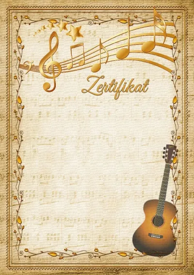 Musik-Zertifikatvorlage «Gitarre»