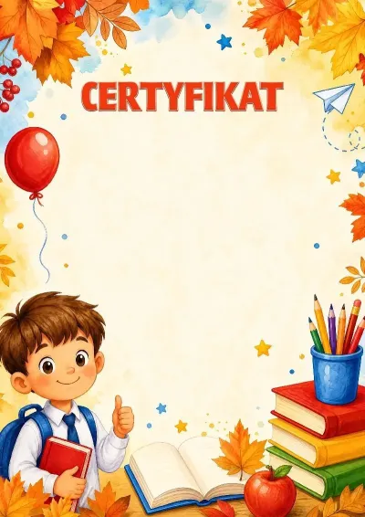 Szablon szkolnego certyfikatu „Ścieżka do wiedzy”