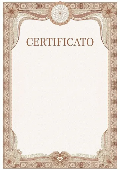 Modello di certificato solenne n. 3
