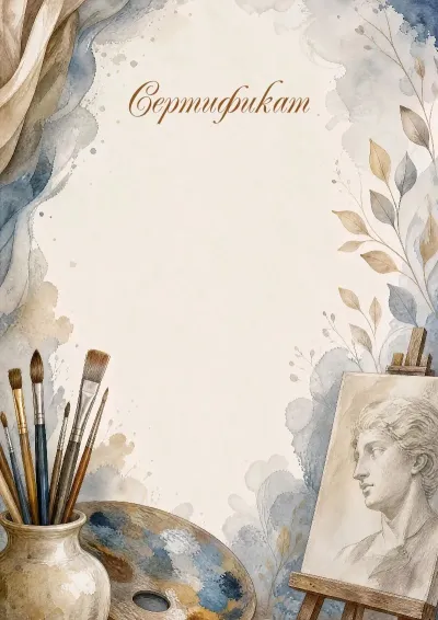 Шаблон сертификата «Акварельный этюд»