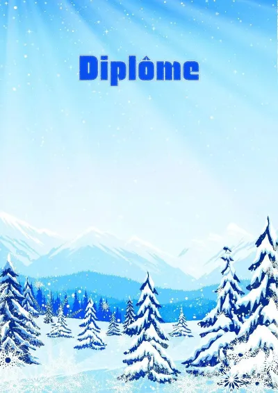 Modèle artistique de diplôme «Piémont hivernal»
