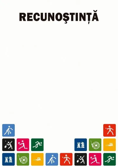 Șablon de diplomă de recunoștință sportivă «Ziua Sportului»