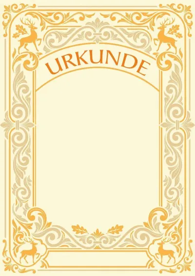 Künstlerische Urkunden-Vorlage „Walderbe“