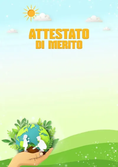 Modello di attestato «Mondo soleggiato»