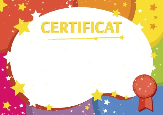 Modèle de certificat pour enfants «L'heure de gloire»