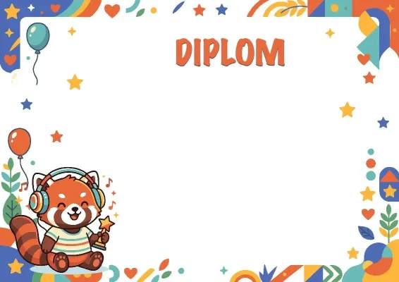 Vorlage für ein Kinder-Diplom «Musikalischer Panda»