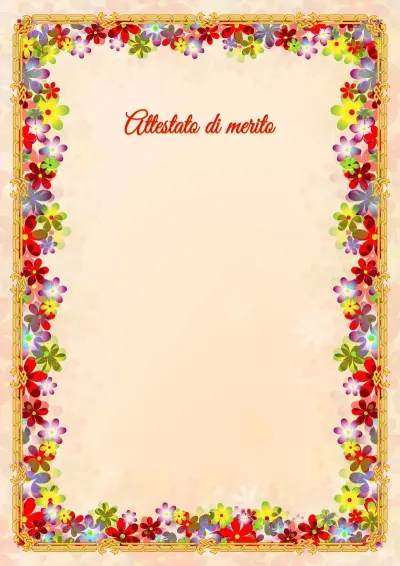 Modello di attestato «Fiori primaverili»