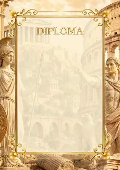 School diploma template «Historical Moment»