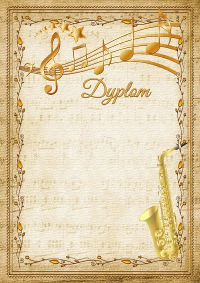 Szablon muzycznego dyplomu «Saksofon»
