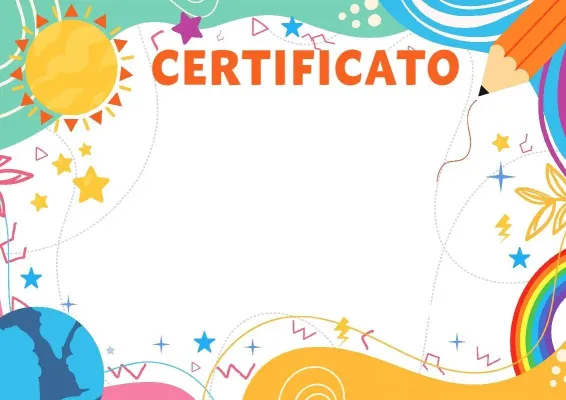 Modello di certificato per bambini «Estate soleggiata»