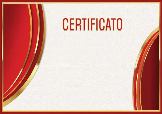 Modello di certificato con stemma «Bagliore rosso»