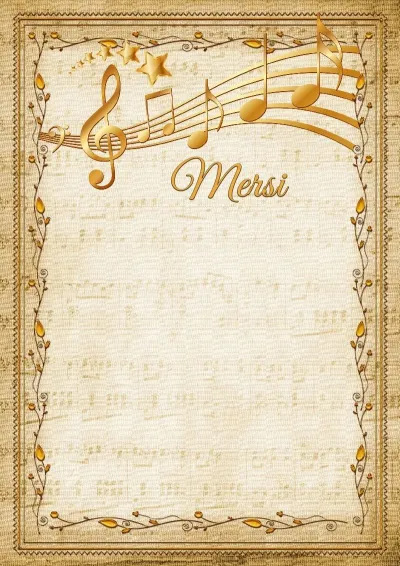 Modèle de lettre de remerciement musicale «Mélodie»