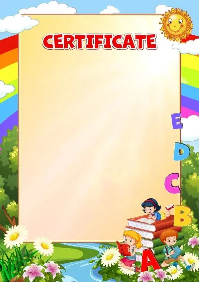 School certificate template «I've Read the ABCs»