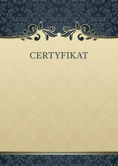 Szablon artystycznego certyfikatu «Tajemniczy wzór»