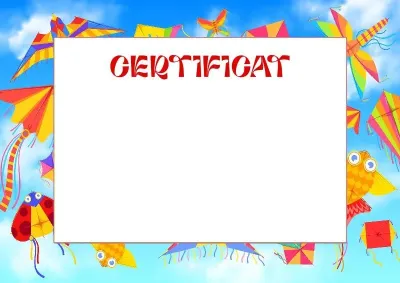 Șablon de certificat pentru copii «Origami»