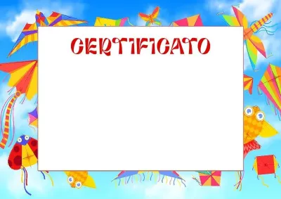 Modello di certificato per bambini «Origami»