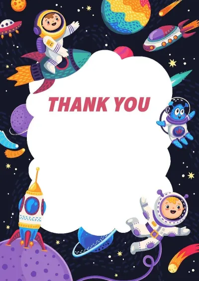 Children's letter of appreciation template 'Cheerful Cosmos'