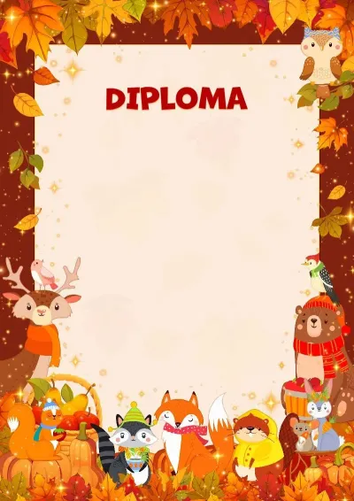 Modello di diploma «Ospiti della fiaba autunnale»