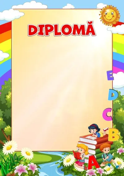 Șablon școlar de diplomă „Am citit abecedarul”