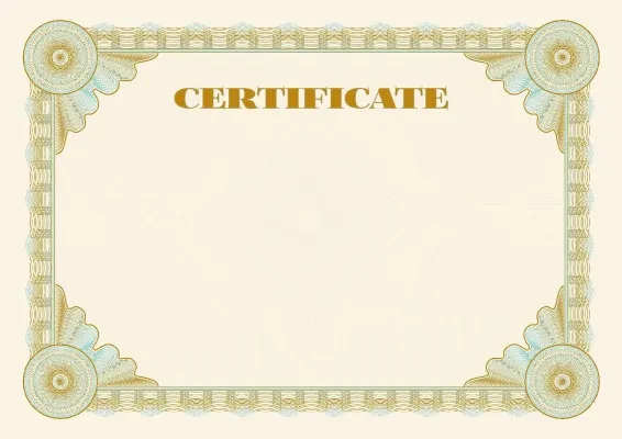 Formal certificate template «Etalon»