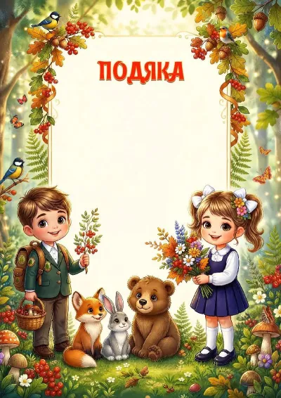 Шаблон подяки «Лісові відкриття»