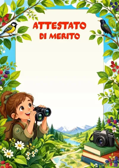 Modello di attestato per bambini «La bellezza intorno a noi»