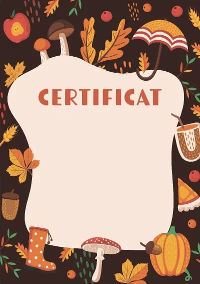 Șablon de certificat pentru copii «Liniștea toamnei»
